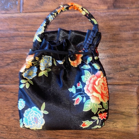 Handbags - Black & floral oriental vibe souvenir from Asia kids sized purse​​